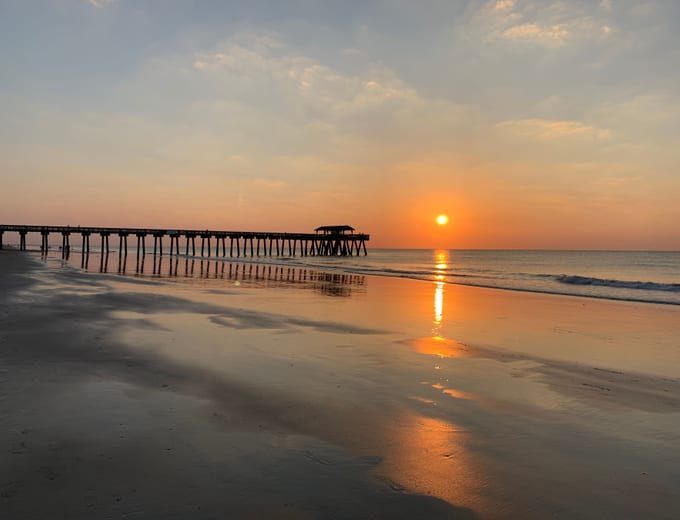 The Tybee Island pier and pavilion reaching out over the Atlantic